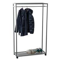 POJÍZDNÝ ŠATNÍ STOJAN - šedá, Basics, kov/plast (90/150/35cm)