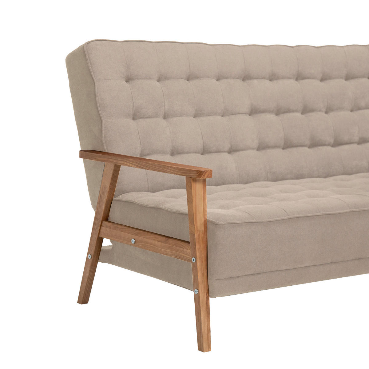 TROSJED NA RAZVLAČENJE tekstil  bež    - boje jasena/prirodne boje, Design, tekstil/drvo (202/95/95cm) - P & B