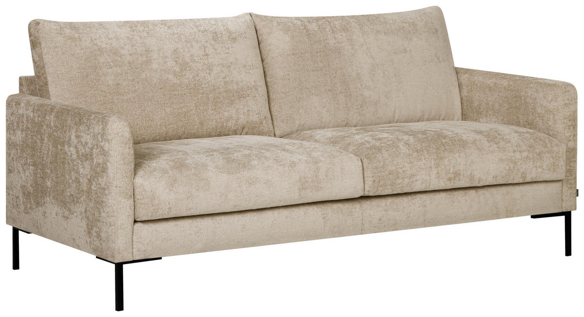 2,5-SITS SOFFA i vävt tyg beige  - beige/svart, Klassisk, metall/textil (176/78/87cm) - Hom`in