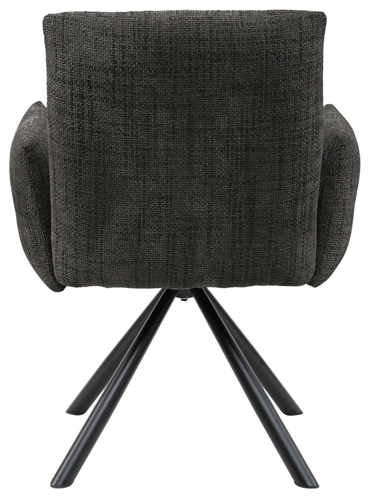 ARMLEHNSTUHL  in Eisen Leinenoptik  - Anthrazit/Schwarz, Design, Textil/Metall (68/88/66cm) - Hom`in