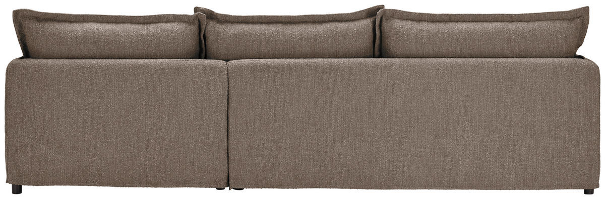 HUSSEN-ECKSOFA in Flachgewebe, Bouclé Braun  - Schwarz/Braun, Trend, Textil/Metall (295/165cm) - Livetastic
