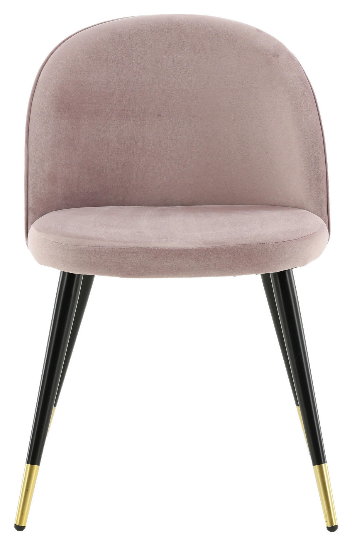 STUHL-SET 2 Stück  in Stahl Velours  - Pink/Messingfarben, Design, Textil/Metall (57/76.5/50cm) - Livetastic