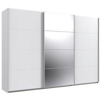 SCHWEBETÜRENSCHRANK 313/236/64 cm 3-türig Weiß  - Weiß, MODERN, Glas/Holzwerkstoff (313/236/64cm) - MID.YOU