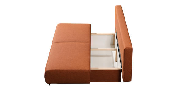 SCHLAFSOFA Webstoff Terracotta - Terracotta/Schwarz, KONVENTIONELL, Textil/Metall (197/88/89cm) - Novel