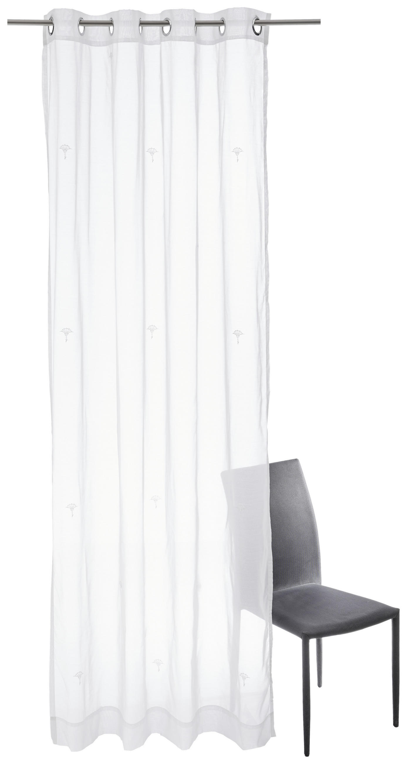 ÖSENSCHAL J-Nola halbtransparent 140/250 cm   - Weiß, KONVENTIONELL, Textil (140/250cm) - Joop!