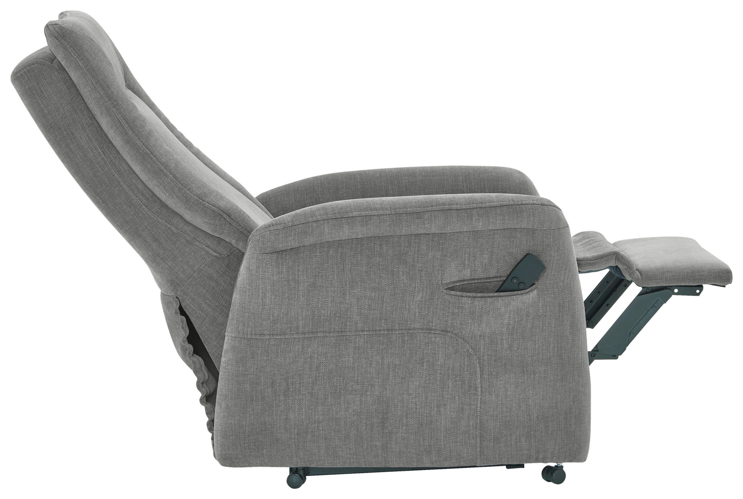 FERNSEHSESSEL Chenille Grau  - Grau, KONVENTIONELL, Kunststoff/Textil (78/115/90cm) - Hukla