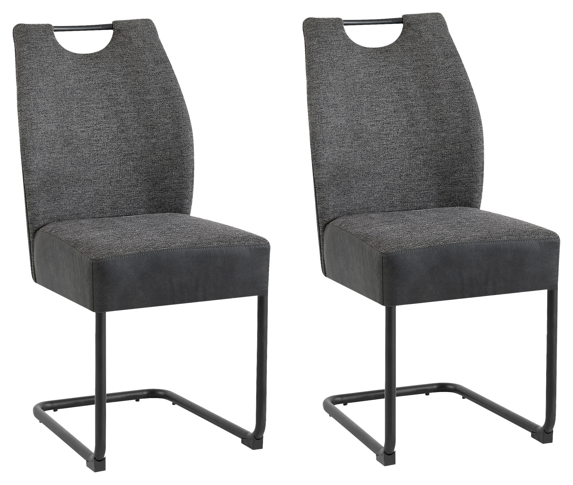 STUHL-SET 2 Stück mit Griff   - Anthrazit/Schwarz, MODERN, Metall (45/94/54cm) - Ambia Garden