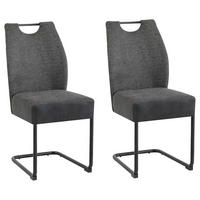 STUHL-SET 2 Stück mit Griff   - Anthrazit/Schwarz, MODERN, Metall (45/94/54cm) - Ambia Garden