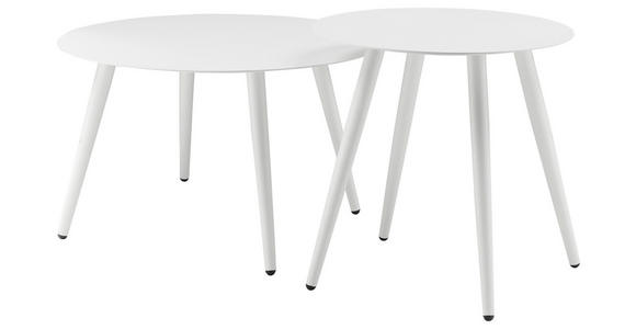 COUCHTISCHSET 45-60/45-60/38-45,5 cm rund Weiß - Weiß, Design, Metall (45-60/45-60/38-45,5cm) - Carryhome