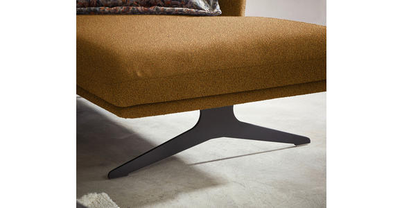 ECKSOFA in Flachgewebe Currygelb 259/152 cm - Currygelb/Schwarz, Design, Textil/Metall (259/152cm) - Dieter Knoll