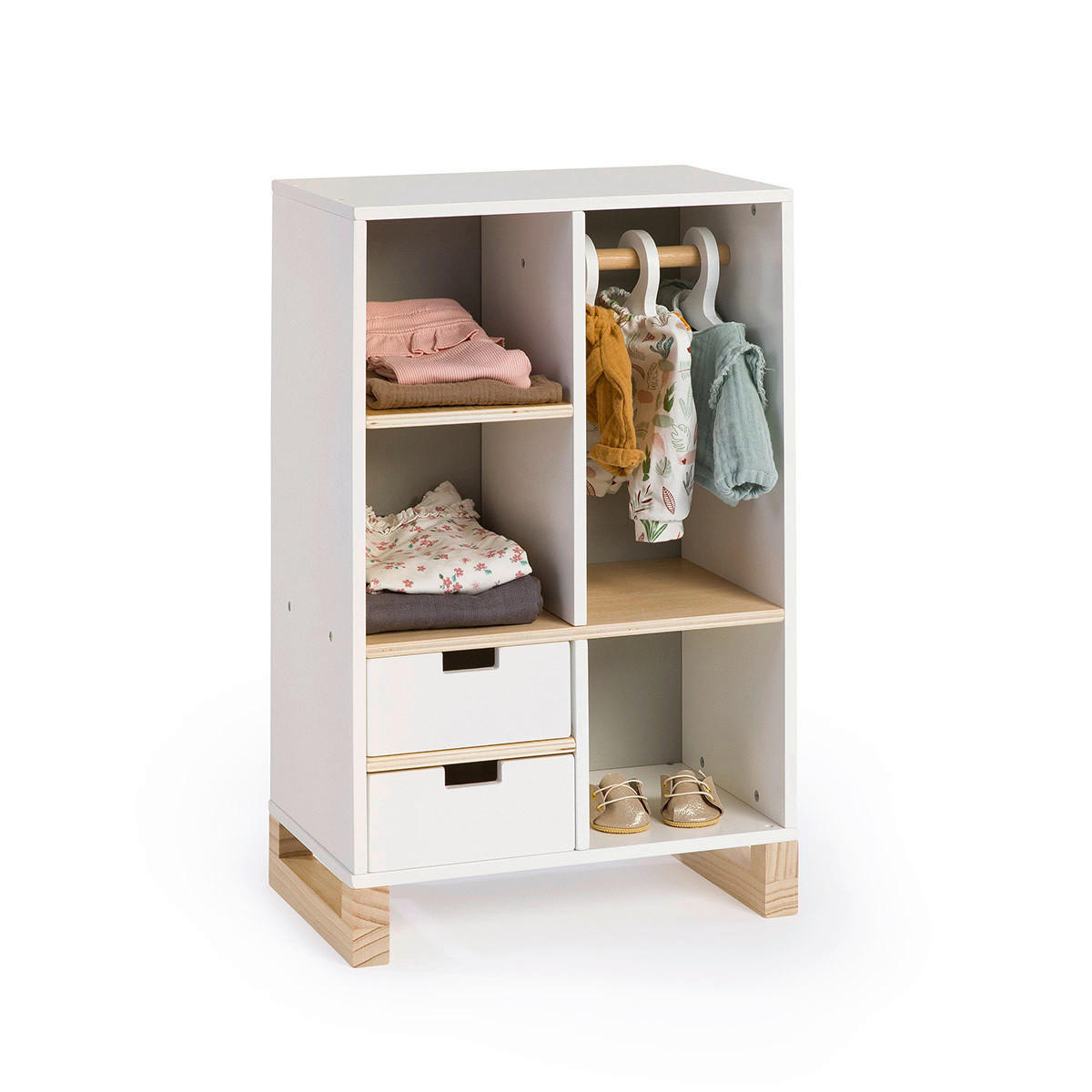 PUPPENKLEIDERSCHRANK VIOLA  - Basics, Holz (32/20/50cm) - MUSTERKIND