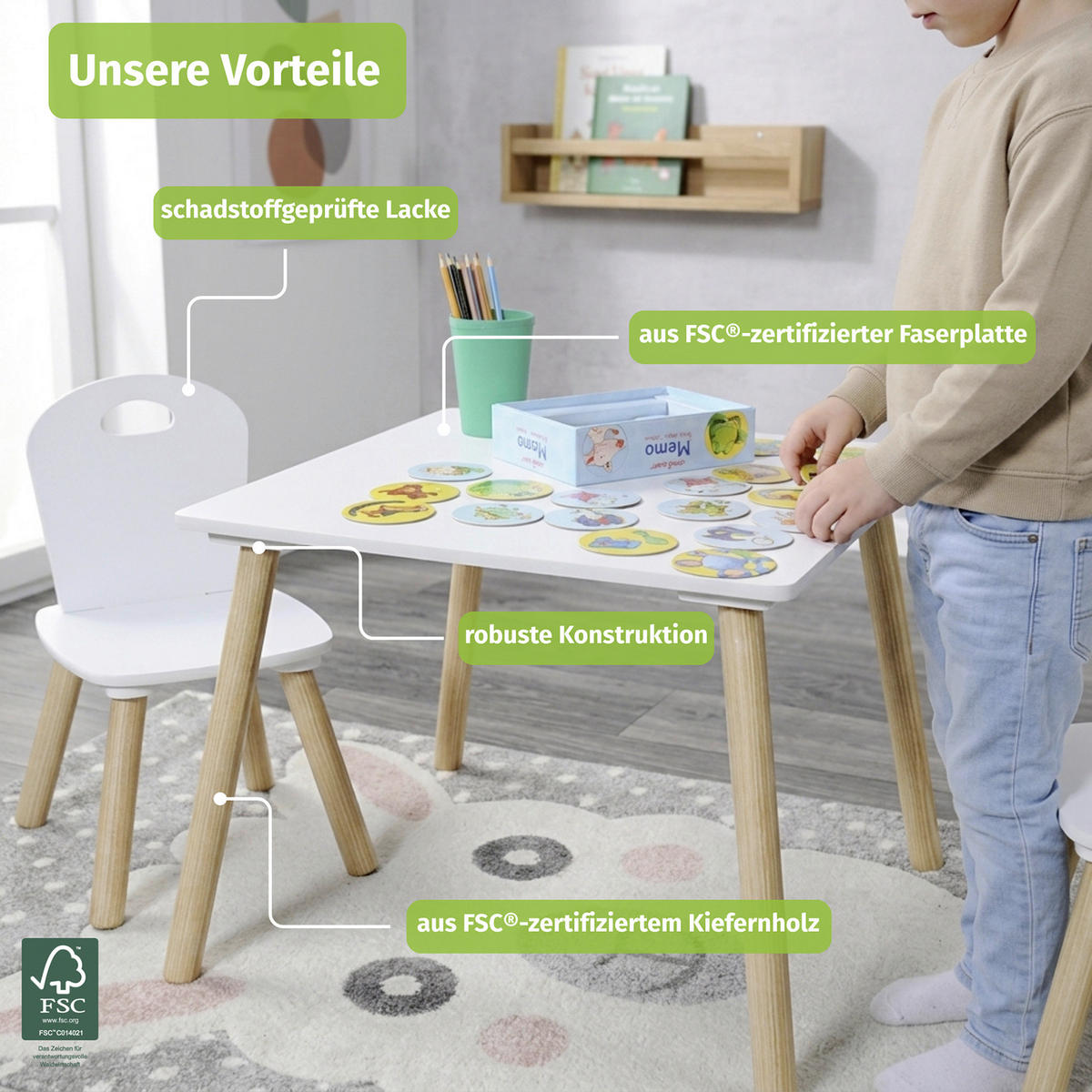 KINDERSITZGRUPPE Kesper 1771213 Weiß  - Weiß, MODERN, Holzwerkstoff - Kesper