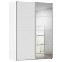 SCHWEBETÜRENSCHRANK 162/236/68 cm 2-türig Weiß  - Alufarben/Weiß, Basics, Glas/Holzwerkstoff (162/236/68cm) - Novel