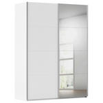 SCHWEBETÜRENSCHRANK 162/236/68 cm 2-türig Weiß  - Alufarben/Weiß, Basics, Glas/Holzwerkstoff (162/236/68cm) - Novel