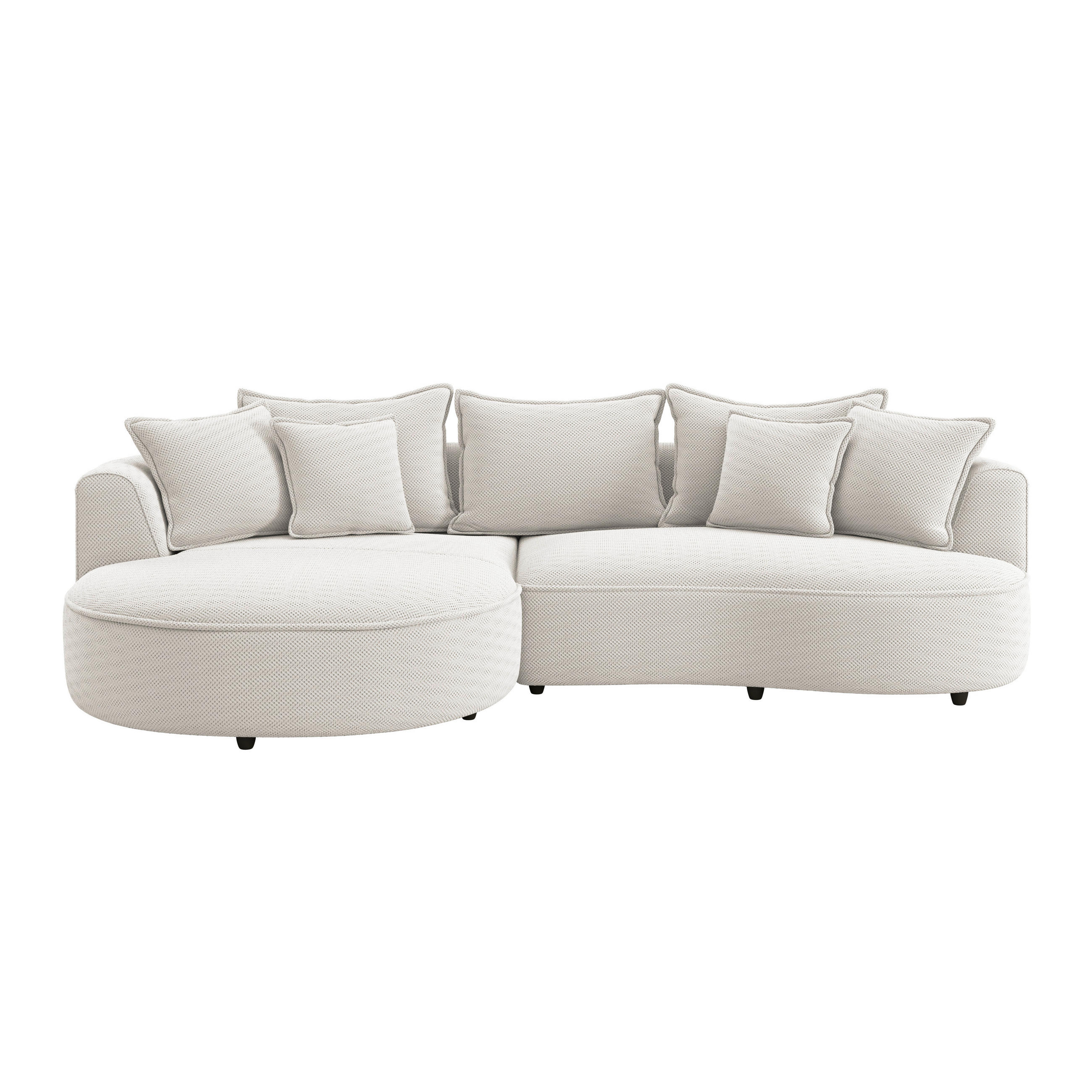 ECKSOFA in Velours, Struktur Creme  - Creme/Schwarz, Modern, Kunststoff/Textil (168/287cm) - Livetastic