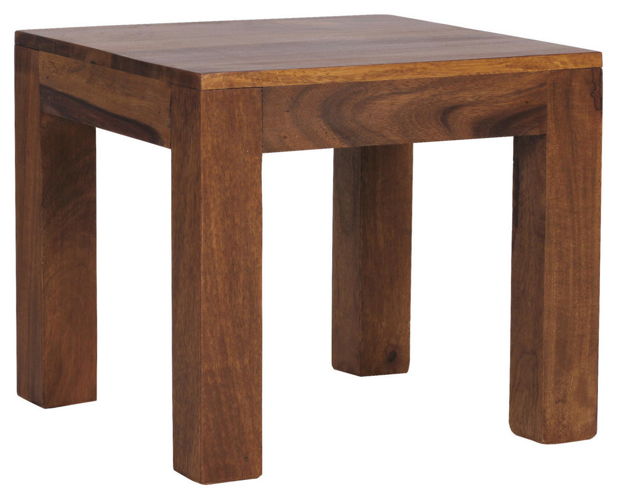 BEISTELLTISCH 45/45/40 cm Sheesham massiv Sheeshamfarben quadratisch  - Sheeshamfarben, Design, Holz (45/45/40cm) - MID.YOU