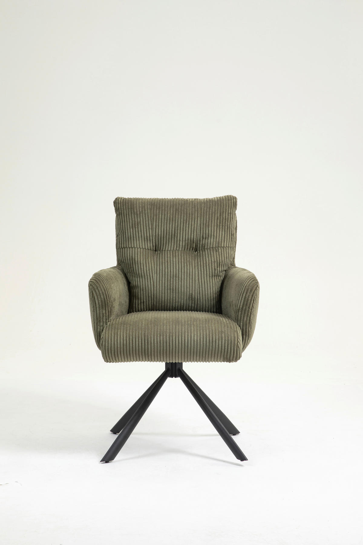 ARMLEHNSTUHL  in Eisen Cord  - Schwarz/Grün, KONVENTIONELL, Textil/Metall (60/95/67cm) - MID.YOU