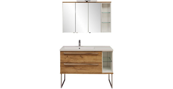 BADEZIMMER - Eichefarben/Weiß, Basics, Glas/Holzwerkstoff (120cm) - Dieter Knoll
