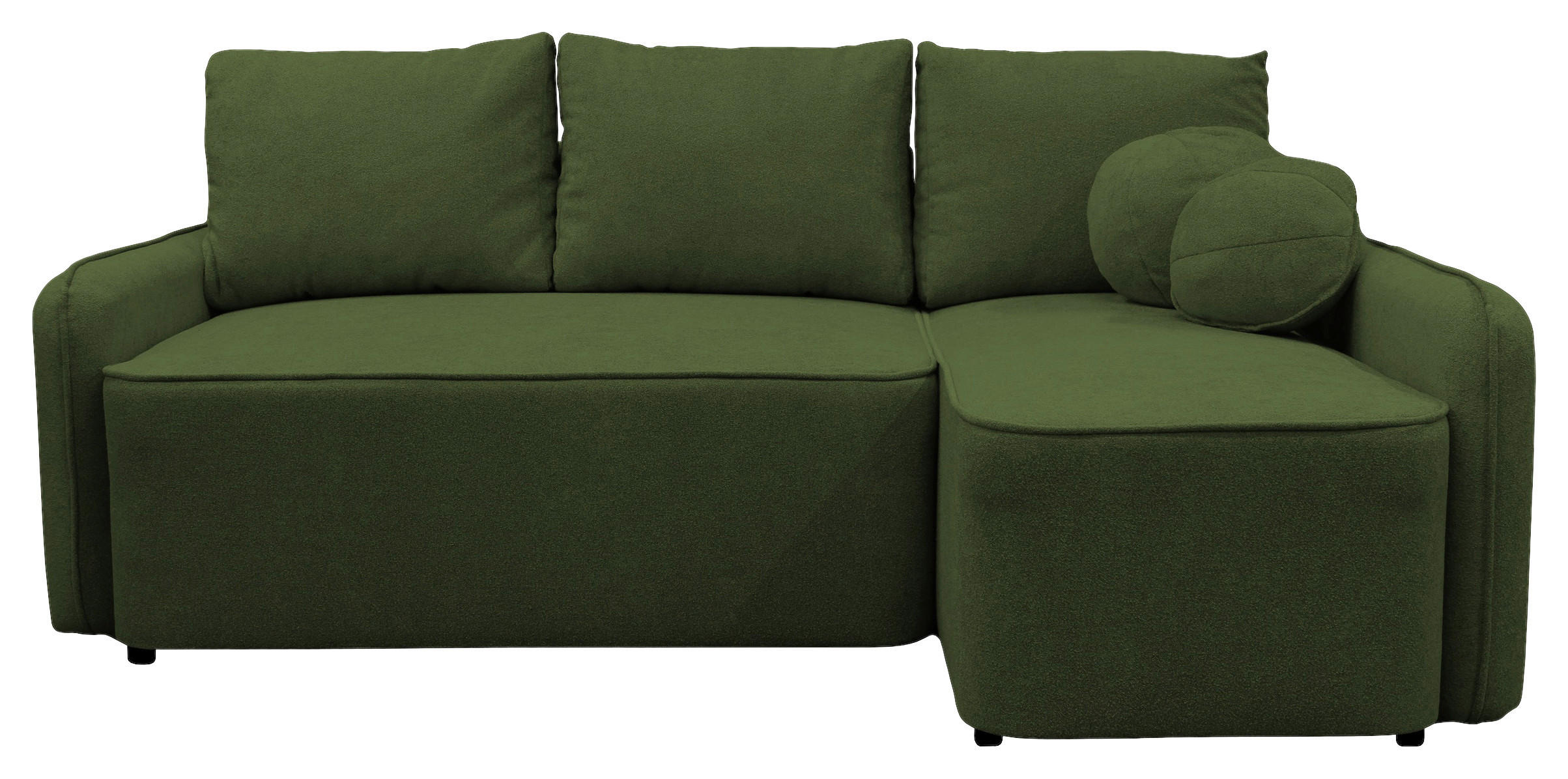 ECKSOFA in Struktur, Bouclé Grün  - Schwarz/Grün, Design, Kunststoff/Textil (209/143cm) - MID.YOU