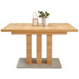 ESSTISCH in Holz, Holzwerkstoff 130-178/90/75 cm  - Edelstahlfarben/Eichefarben, Design, Holz/Holzwerkstoff (130-178/90/75cm) - Moderano