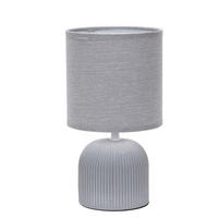 STOLNÍ LAMPA, E14, 15/28 cm  - šedá, Design, textil/keramika (15/28cm)