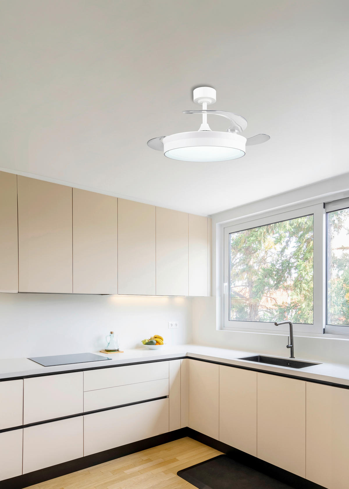 DECKENVENTILATOR - Klar/Weiß, Design, Kunststoff/Metall (46/39cm)
