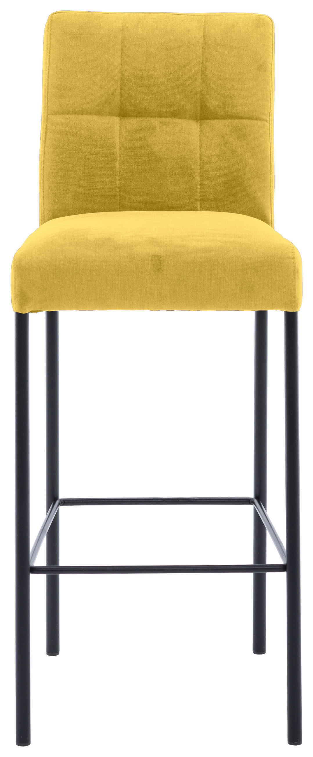 BARHOCKER Webstoff Gelb, Schwarz Eisen Stoffauswahl - Gelb/Schwarz, Design, Textil/Metall (46/91/61cm) - Xora