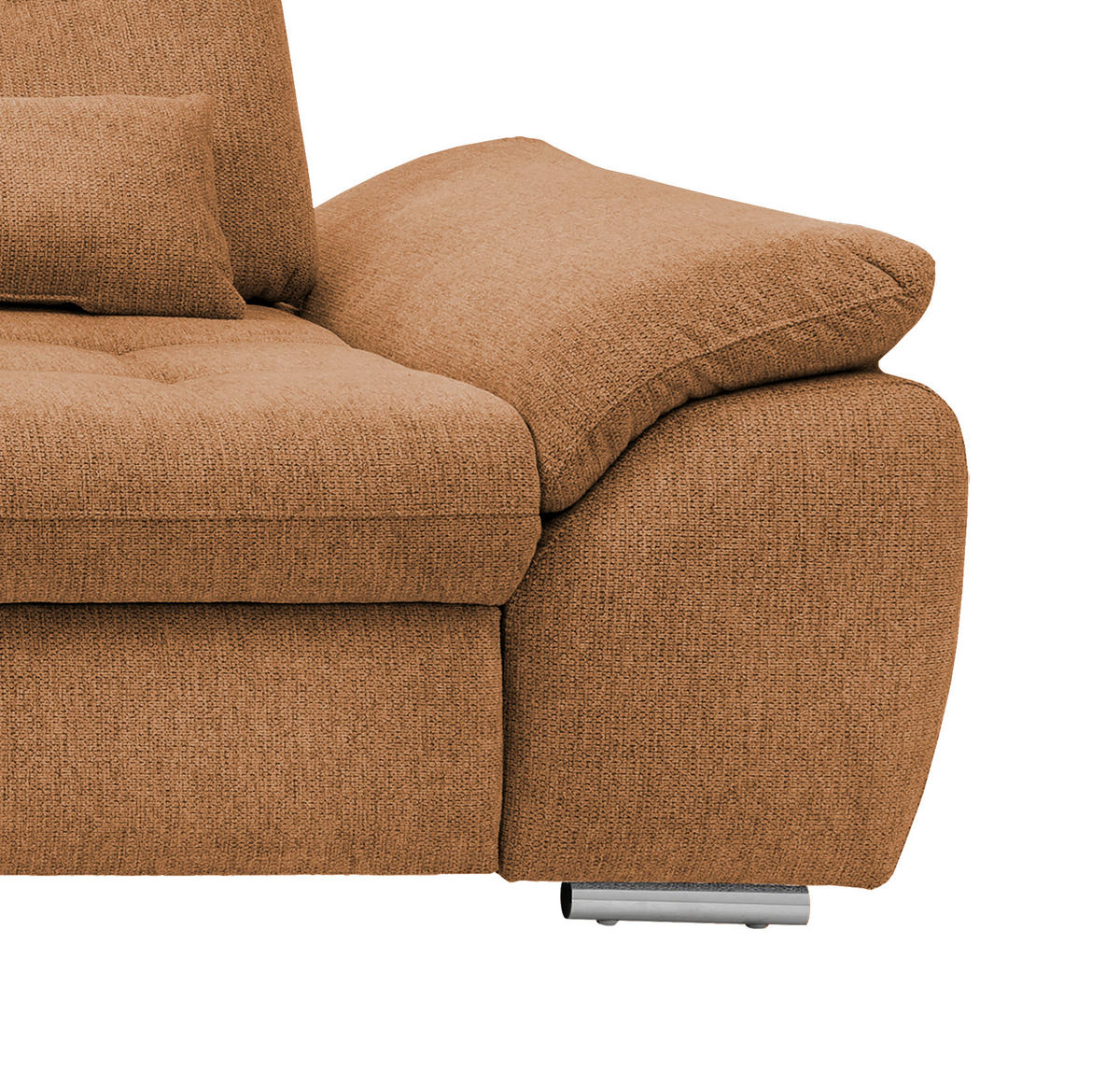 ECKSOFA in Chenille Currygelb  - Chromfarben/Currygelb, Modern, Textil/Metall (184/314cm) - Livetastic