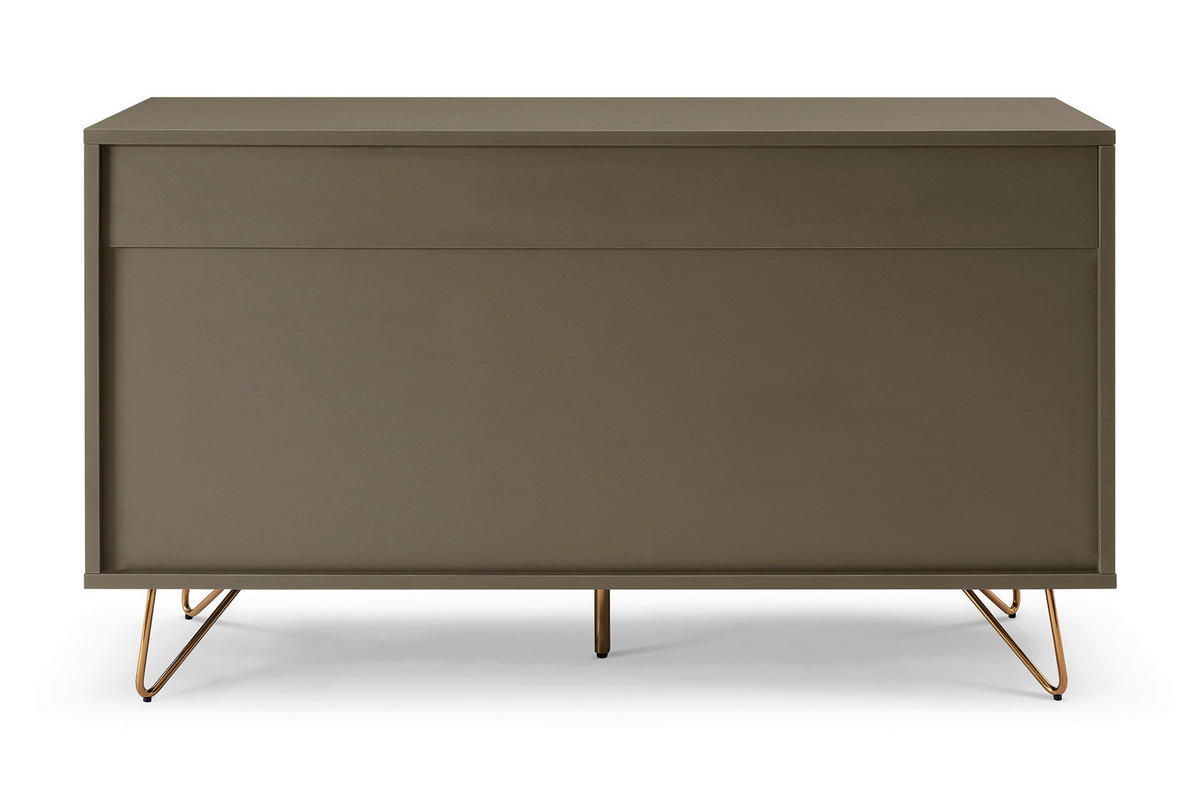 KOMMODE  in 120/70/40 cm  - Messingfarben/Grau, Design, Holzwerkstoff/Metall (120/70/40cm) - Livetastic