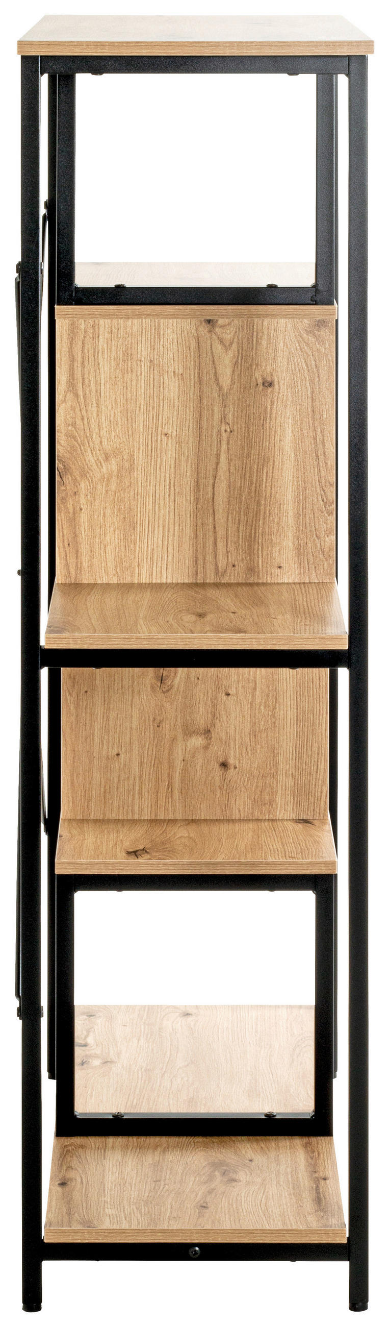 REGAL Schwarz, Eichefarben  - Eichefarben/Schwarz, Design, Holzwerkstoff/Metall (74/132/35cm)