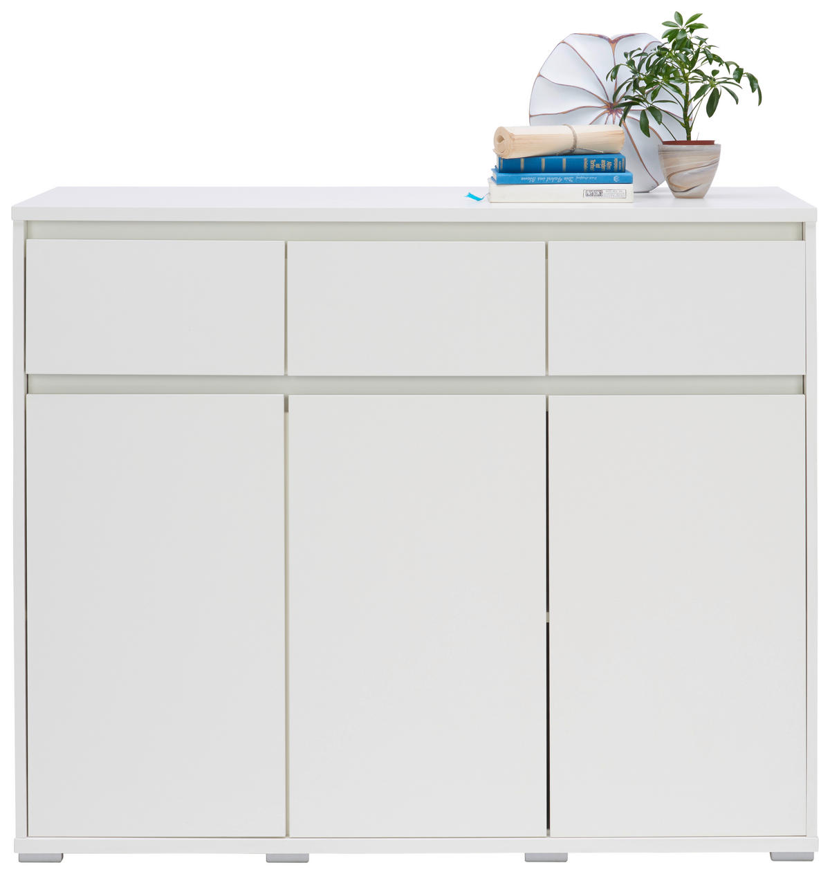 KOMODA, biela, 120/103/48 cm - biela/hliníková, Design, kompozitné drevo/plast (120/103/48cm) - Carryhome