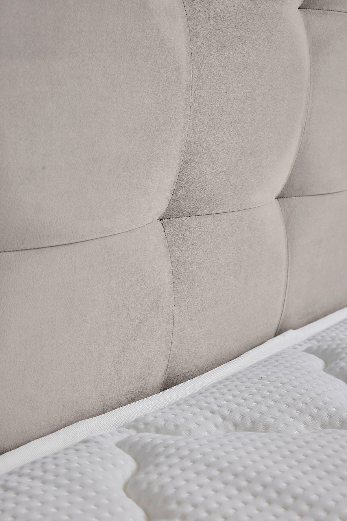 Boxspring, 140/200 cm, crem - crem/culoare natur, Modern, metal/textil (140/200cm) - MID.YOU