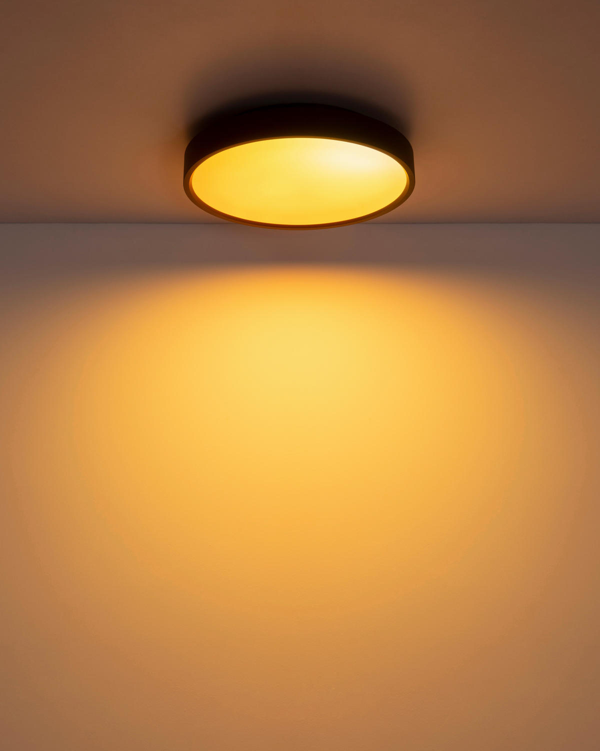 LED-DECKENLEUCHTE Jess 39/7,7 cm  - Opal/Schwarz, Design, Kunststoff/Metall (39/7,7cm) - Globo