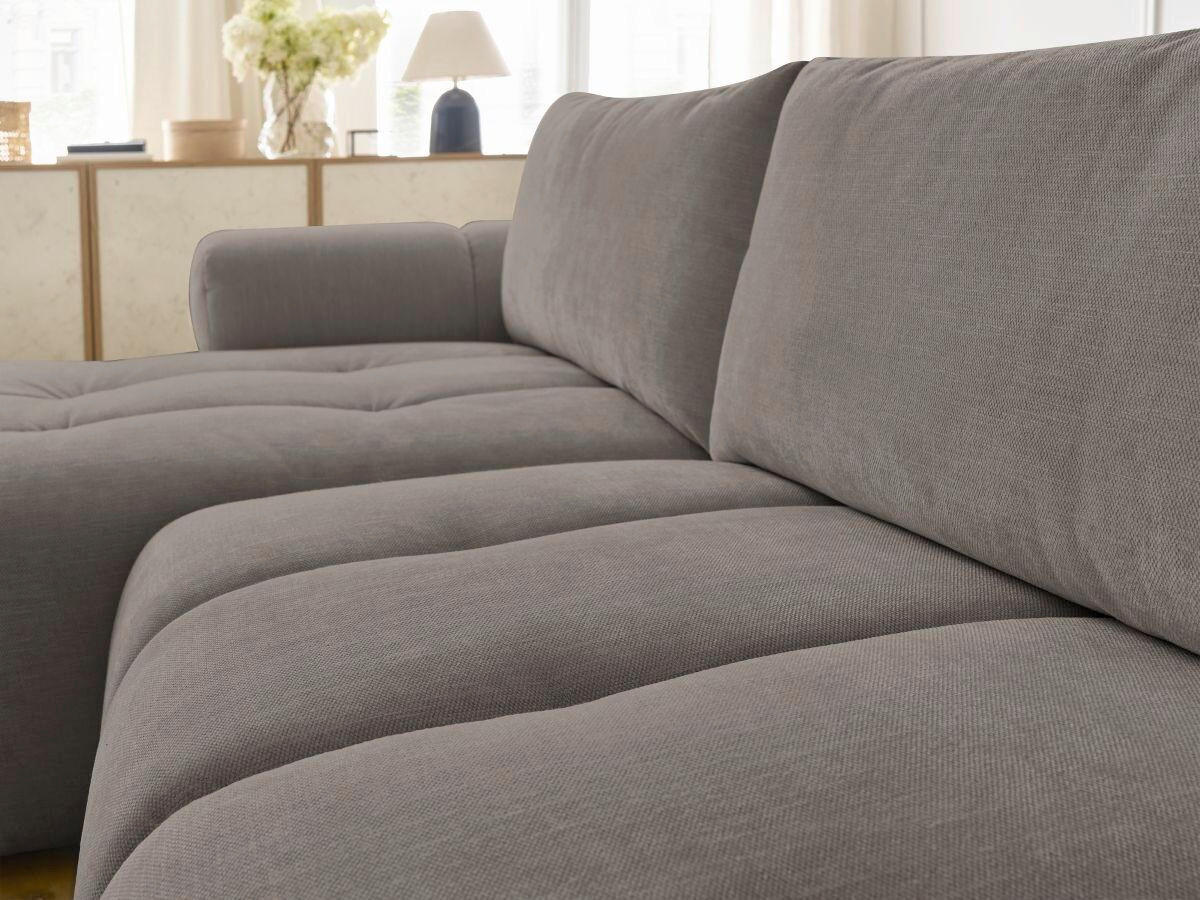 ECKSCHLAFSOFA FUJI Leinenoptik Taupe  inkl.  - Taupe/Schwarz, MODERN, Kunststoff/Textil (160/292cm)