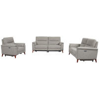 SITZGARNITUR Webstoff Graubraun  - Graubraun/Schwarz, MODERN, Textil/Metall - Livetastic