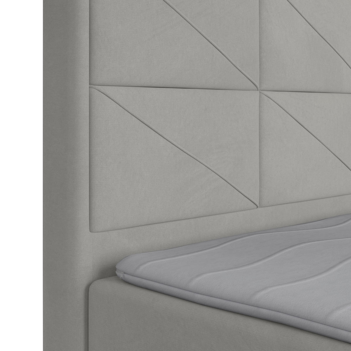 BOXSPRINGBETT 180/200 cm  in Hellgrau  - Hellgrau/Schwarz, Modern, Karton/Holzwerkstoff (180/200cm) - MID.YOU