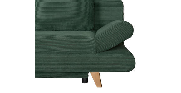 SCHLAFSOFA  mit Schlafen auf Sitzhöhe, haustierfreundlicher Bezug Cord Dunkelgrün  - Dunkelgrün/Buchefarben, KONVENTIONELL, Holz/Textil (200/75/85cm) - Carryhome