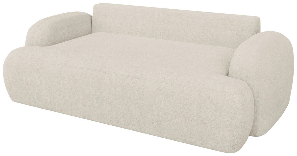 2-SITZER-SOFA Sevilla Plus Bouclé Creme  - Creme/Schwarz, Design, Kunststoff/Textil (210/92/110cm) - MID.YOU