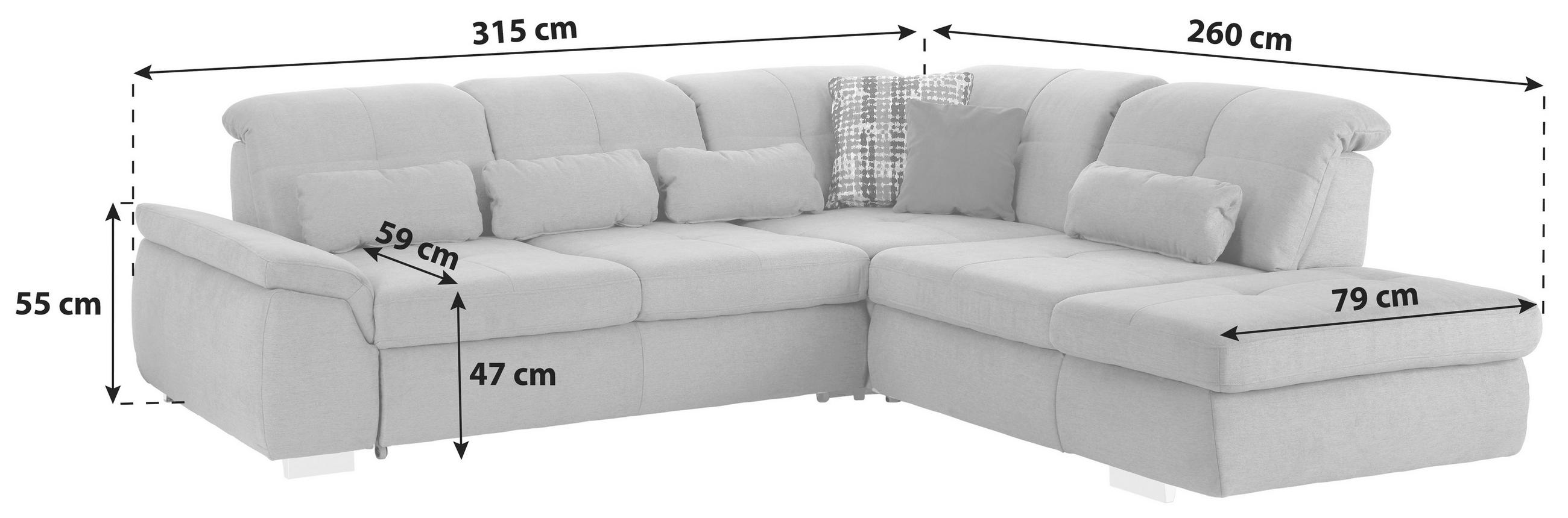 Thumbnail - Livetastic Wohnlandschaft, Grau, Textil, 4-Sitzer, L-Form, 315x260 cm, Made in EU, Liegefunktion, Wohnzimmer, Sofas & Co...