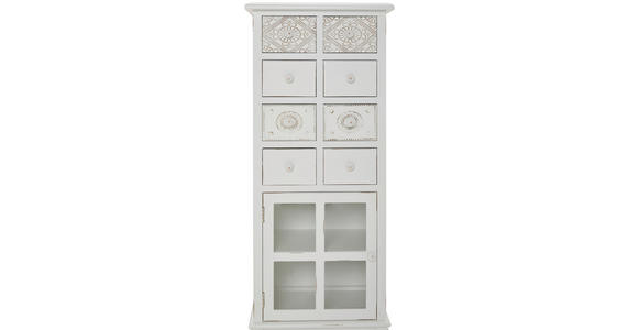 KOMMODE  in 50/120/35 cm  - Weiß, ROMANTIK / LANDHAUS, Glas/Holz (50/120/35cm) - Landscape