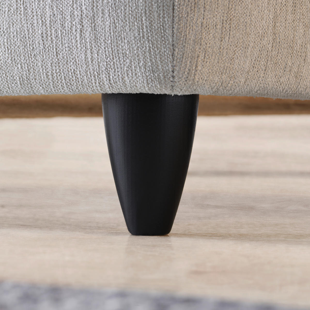 RÉCAMIERE in Webstoff Hellgrau  - Hellgrau/Schwarz, Modern, Holz/Textil (84/87/171-190cm) - Joka