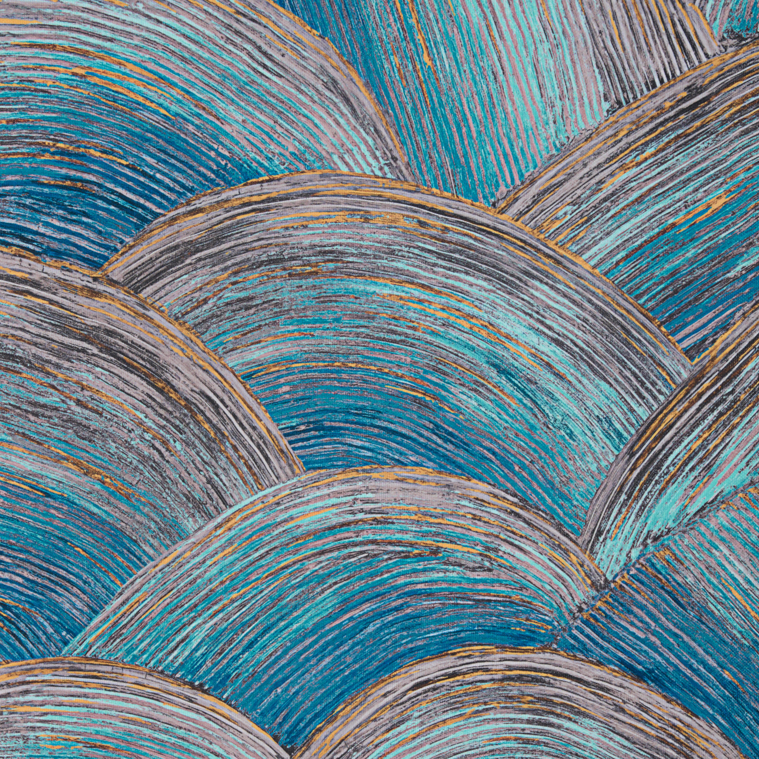 Thumbnail - Ambiente Fertigvorhang Snape, Blau, Gold, Textil, Abstraktes, 140x245 cm, für Stange und Schiene geeignet, mit Kombiband...