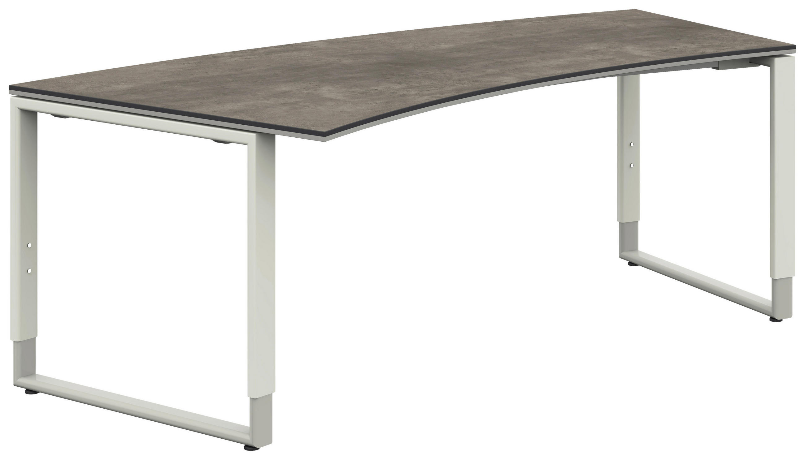 SCHREIBTISCH 200/80-100/68-82 cm  in Graphitfarben, Weiß  - Silberfarben/Graphitfarben, Design, Holzwerkstoff/Metall (200/80-100/68-82cm) - Moderano