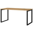 SCHREIBTISCH 160/80/75 cm  in Schwarz, Eichefarben  - Eichefarben/Schwarz, MODERN, Holzwerkstoff/Metall (160/80/75cm) - Novel
