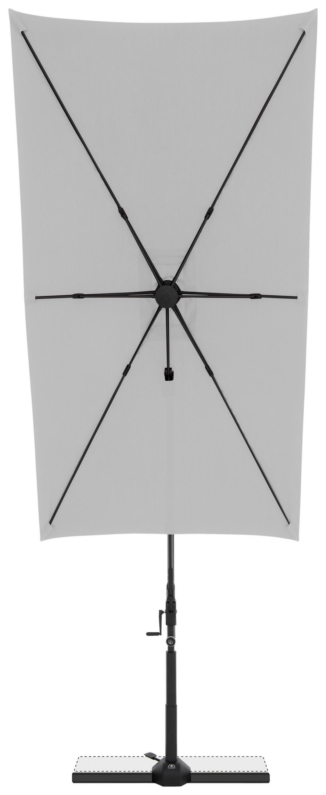 AMPELSCHIRM ca. 240x135 cm  - Hellgrau/Schwarz, Basics, Textil/Metall (240/135cm) - Doppler