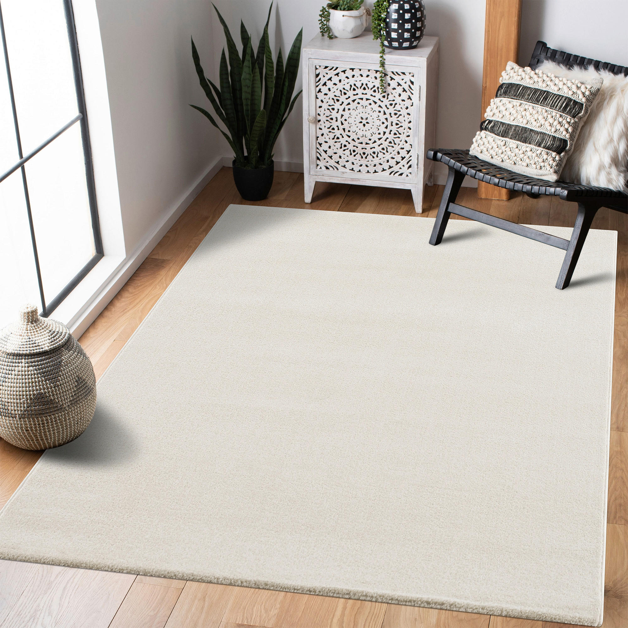 WEBTEPPICH 60/110 cm Uni Creme  - Creme, LIFESTYLE, Kunststoff/Textil (60/110cm)