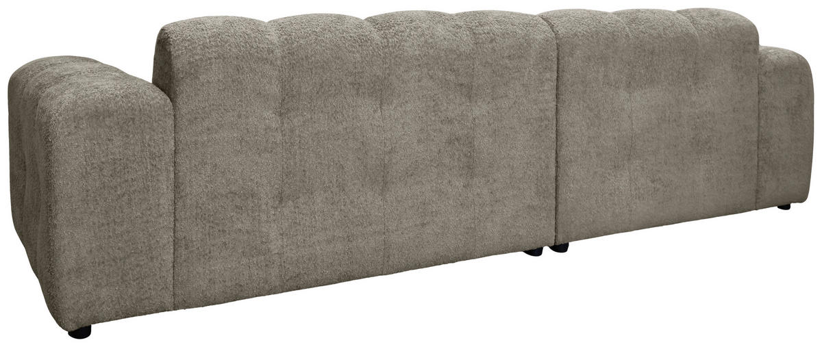 ECKSOFA RUNO Hellbraun Bouclé  - Hellbraun/Schwarz, Design, Kunststoff/Textil (175/270cm) - MID.YOU