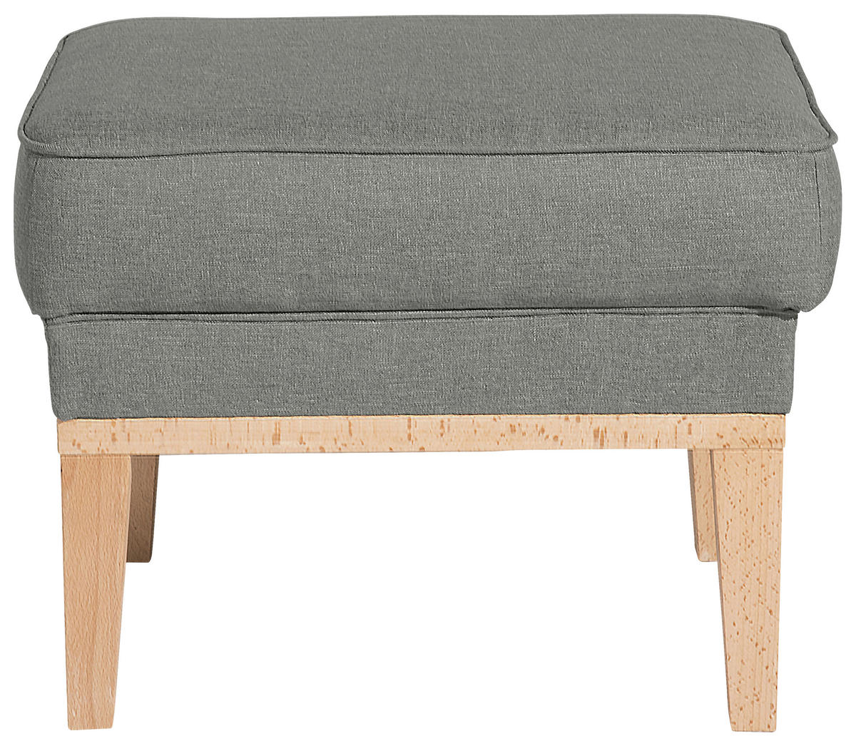 HOCKER Flachgewebe Hellgrau  - Hellgrau/Naturfarben, KONVENTIONELL, Holz/Textil (50/41/41cm) - Max Winzer