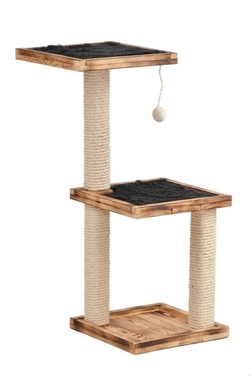 KRATZBAUM - Naturfarben/Grau, KONVENTIONELL, Holz/Textil (48cm)