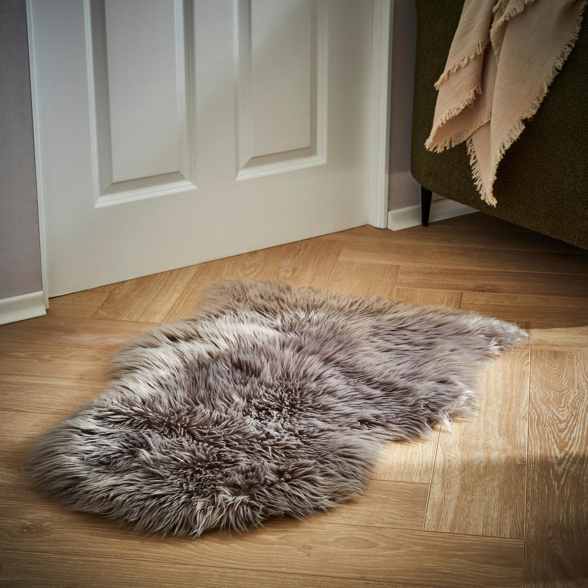 UMĚLÁ KOŽEŠINA, 60/90 cm, šedohnědá - šedohnědá, Basics, kožešina/textil (60/90cm) - Boxxx